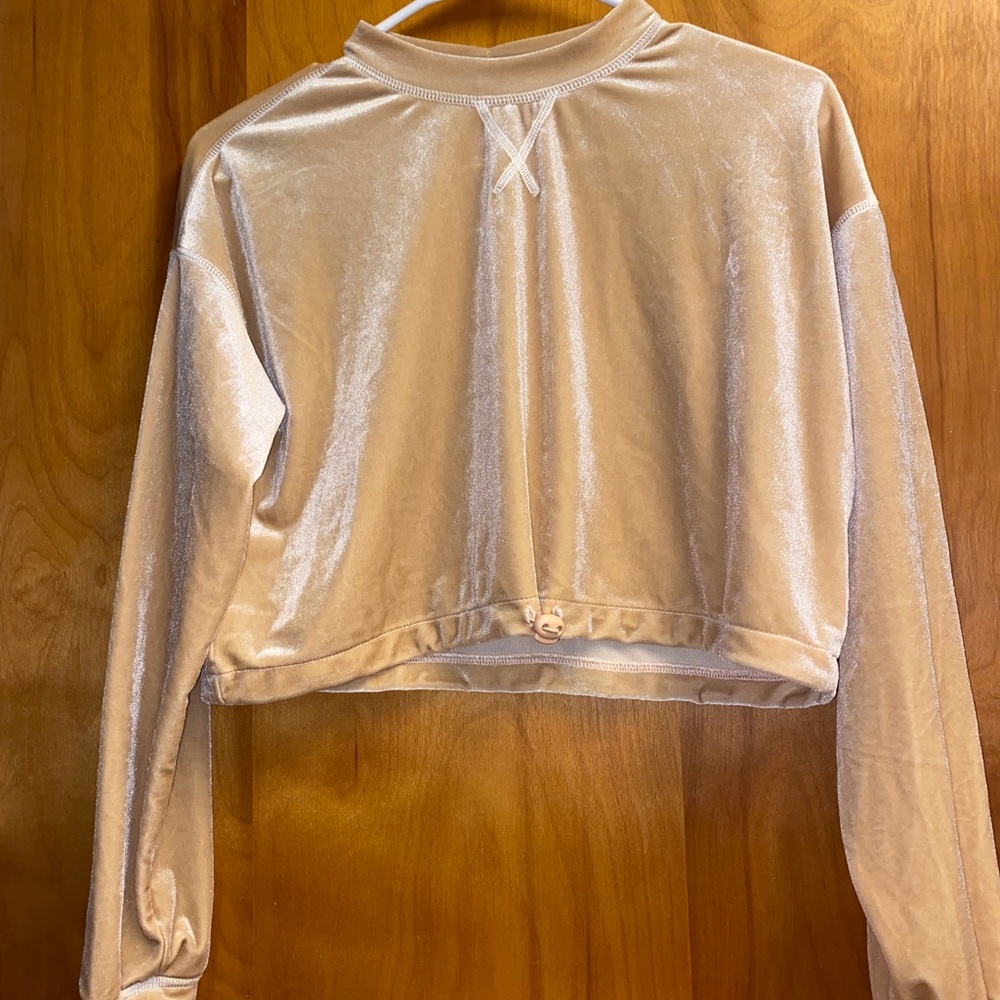 Fleece long sleeve crop